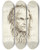 Triptych art skateboard deck of David Humbert De Superville Kop Van Bebaarde Jaarde Man Wellicht Luthers Vader by David Humbert De Superville (1770-1849)