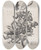 Triptych art skateboard deck of Henry Fuseli Fall Of Hell From The Damned by Henry Fuseli (1741-1825)