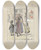 Triptych art skateboard deck of Felix Hess Straatgezicht Met Een Vrouw In Klederdracht En Twee Kinderen by Felix Hess (1878-1943)
