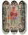 Triptych art skateboard deck of Ruth M Barnes Hooked Rug_10 by Ruth M Barnes