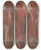 Triptych art skateboard deck of Jacques Fabien Gautier Dagoty Anatomical Muscle Models Of The Back Of The Pelvis And Upper Legs by Jacques Fabien Gautier d'Agoty (1711-1786)