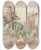 Triptych art skateboard deck of Nicholas Chevalier A Settlers New Home Near Dunedin by Nicholas Chevalier (1828-1902)