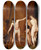 Triptych art skateboard deck of Alonso Cano Christ In Limbo by Alonso Cano (1601-1667)