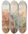 Triptych art skateboard deck of Nicholas Chevalier Buckler Burn At The Head Of Wakatipu Lake by Nicholas Chevalier (1828-1902)
