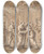 Triptych art skateboard deck of Nicolas Mignard The Visitation by Nicolas Mignard (1606-1668)