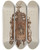 Triptych art skateboard deck of Harry Mann Waddell Wall Cabinet Hand Carved by Harry Mann Waddell (1876-1956)