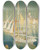 Triptych art skateboard deck of Joseph Edward Southall Ships From The Adriatic Venice by Joseph Edward Southall (1861-1944)