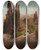 Triptych art skateboard deck of Oswald Achenbach View From High In The Gardens Of Villa Torlonia Frascati Rome by Oswald Achenbach (1827-1905)