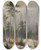 Triptych art skateboard deck of Ludvk Bartk Winter Forest by Ludvik Bartak (1857-1921)