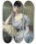 Triptych art skateboard deck of Paul Mile Chabas Portrait De Jeune Femme La Robe Bleue_1 by Paul mile Chabas (1869-1937)