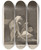 Triptych art skateboard deck of Francisco De Goya Bien Tirada Est It Is Nicely Stretched by Francisco de Goya (1746-1828)