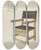 Triptych art skateboard deck of Natalie Simon Chair by Natalie Simon