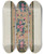 Triptych art skateboard deck of Ruth M Barnes Hooked Rug_2 by Ruth M Barnes