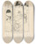 Triptych art skateboard deck of Jean De Bosschre Grrr Ill Eat Them Up by Jean de Bosschre (1878-1953)