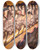 Triptych art skateboard deck of Hugo Scheiber Cancan by Hugo Scheiber (1873-1950)