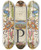 Triptych art skateboard deck of Joris Hoefnagel Guide For Constructing The Letter P by Joris Hoefnagel (1542-1600)