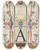 Triptych art skateboard deck of Joris Hoefnagel Guide For Constructing The Letter A by Joris Hoefnagel (1542-1600)