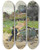Triptych art skateboard deck of Peder Mrk Mnsted Mending The Nets by Peder Mork Monsted (1859-1941)