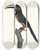Triptych art skateboard deck of Jacques Barraband Laracari Ceinture Rouge by Jacques Barraband (1767-1809)