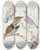 Triptych art skateboard deck of Aert Schouman Drie Vogels Twee Incaduiven En Een Gekraagde Baardkoekoek by Aert Schouman (1710-1792)