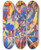 Triptych art skateboard deck of Adolf Hlzel Komposition_5 by Adolf Holzel (1853-1934)