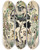 Triptych art skateboard deck of Sergey Chekhonin Design For The Front Cover Of Russkoe Iskusstvo by Sergey Chekhonin (1878-1936)