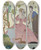 Triptych art skateboard deck of Umberto Brunelleschi La Guirlande Album Mensuel Dart Et De Literature 19191920 by Umberto Brunelleschi (1879-1949)