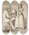 Triptych art skateboard deck of Francisco De Goya Mejor Es Holgar It Is Better To Be Lazy by Francisco de Goya (1746-1828)
