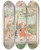 Triptych art skateboard deck of Jean De Bosschre Hopomythumb And The Robbers by Jean de Bosschre (1878-1953)