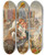 Triptych art skateboard deck of Anton Mittoff Mitov The Peasant Market by Anton Mittoff (Mitov) (1862-1930)