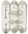 Triptych art skateboard deck of Frank Edward Clarke Illustrations Of Argyropelecus Intermedius Aegonichthys Appellii Profile And Dorsal Aspect by Frank Edward Clarke (1849-1899)