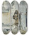 Triptych art skateboard deck of Jos Tapir The Snake Charmer by Jose Tapiro