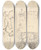 Triptych art skateboard deck of Spencer Frederick Gore Cave Of The Golden Calf Studies Of Tree Houses Animals And Floor Plan by Spencer Frederick Gore (1878-1914)