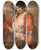 Triptych art skateboard deck of Leopold Schmutzler Spanish Beauty With Guitar by Leopold Schmutzler (1864-1941)