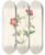 Triptych art skateboard deck of Pierre Joseph Redout Rosa Indica Stelligera by Pierre Joseph Redoute (1759-1840)