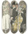 Triptych art skateboard deck of Fernand Simon O Maitre El Relicario Robe De Dners Garnie De Ruban by Fernand Simeon (1884-1928)