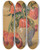 Triptych art skateboard deck of Leon Wyczkowski Poppies In A Vase by Leon Wyczolkowski (1852-1936)
