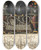 Triptych art skateboard deck of Joris Hoefnagel Flower Arrangements Peacock Butterflies And Insect by Joris Hoefnagel (1542-1600)