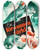 Triptych art skateboard deck of Eric Rohman One Million Bc by Eric Rohman (1891-1949)