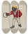 Triptych art skateboard deck of George E Rhone Hitching Post by George E Rhone