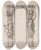 Triptych art skateboard deck of Inigo Jones Design For A Temporary Arch Ornamented With Putti And Allegorical Figures Of Music And War by Inigo Jones
