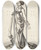 Triptych art skateboard deck of Martin Schongauer The Second Foolish Virgin by Martin Schongauer (1435-1491)
