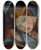 Triptych art skateboard deck of Alvar Cawn Head Of A Woman by Alvar Cawen (1886-1935)