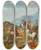 Triptych art skateboard deck of Georges Washington A Skirmish by Georges Washington (1827-1901)