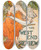 Triptych art skateboard deck of Alphonse Mucha The West End Review by Alphonse Mucha (1860-1939)
