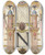 Triptych art skateboard deck of Joris Hoefnagel Guide For Constructing The Letter N by Joris Hoefnagel (1542-1600)