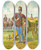 Triptych art skateboard deck of Franz Gerasch Soldat 6 by Franz Gerasch (1826-1906)