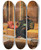 Triptych art skateboard deck of Ludwig Deutsch The Scholar_1 by Ludwig Deutsch (1855-1935)