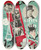 Triptych art skateboard deck of Eric Rohman The Champs Of The Champs Elysees by Eric Rohman (1891-1949)