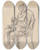 Triptych art skateboard deck of Jn Novk Sediaci Star Mu S Palicou by Jan Novak (1921-1944)